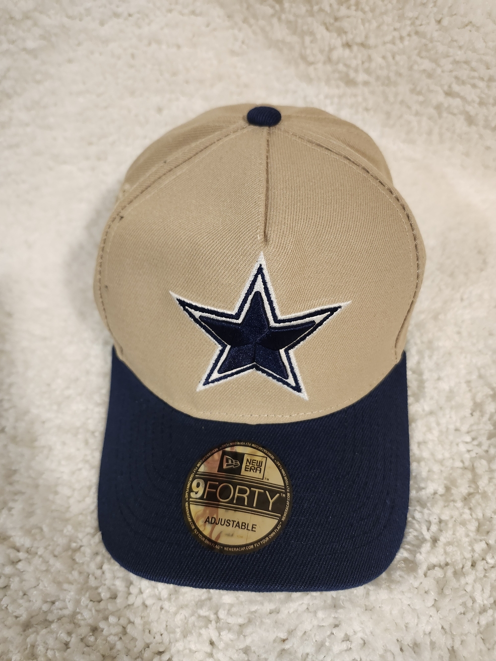 Beige & Navy Embroidered Cap – Inspired Design